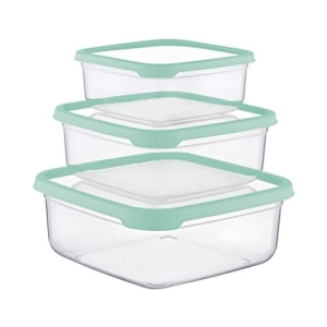 SET 3 TUPPER CUADRADOS VERDE 400-800-1400ML