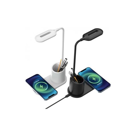 LAMPARA FLEXO CON CARGADOR INALAMBRICO 10W BLANCO REBELTEC - Imagen 2
