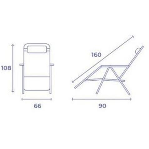 TUMBONA PLEGABLE GRIS DE ACERO CON COJIN CERVICAL - Imagen 2