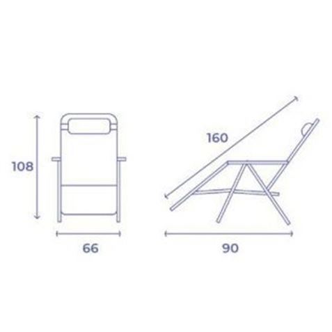 TUMBONA PLEGABLE NEGRO DE ACERO CON COJIN CERVICAL - Imagen 2
