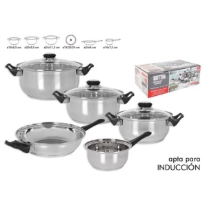 BATERIA DE COCINA 5 PIEZAS INDUCCION GENOVA QUTTIN