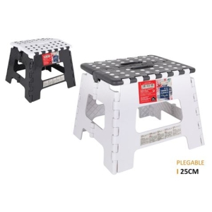 TABURETE PLEGABLE 25CM BLANCO/NEGRO CONFORTIME