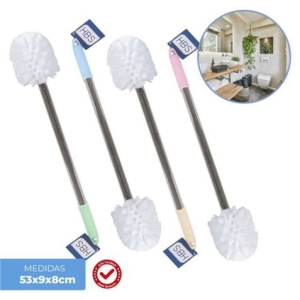 ESCOBILLA DE BAÑO ACERO INOX CON MANGO COLORES