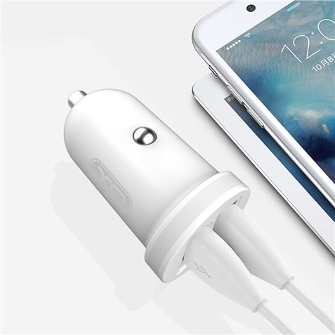 PACK CARGADOR MECHERO TZ08 2.1A + CABLE TIPO LIGHTNING BLANCO XO - Imagen 2
