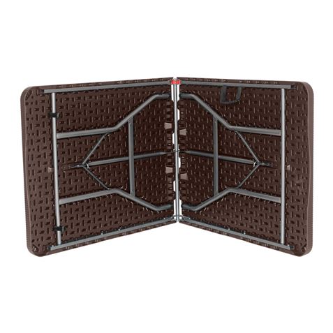 MESA DE RESINA PLEGABLE EFECTO RATÁN 180X74X74CM 3.5CM SUNGARDEN - Imagen 2
