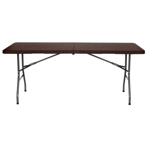 MESA DE RESINA PLEGABLE EFECTO RATÁN 180X74X74CM 3.5CM SUNGARDEN - Imagen 4
