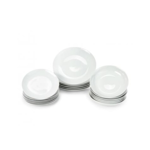VAJILLA DE PORCELANA OVAL 18 PIEZAS BLANCO HAIZEA