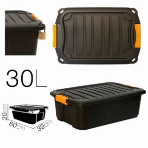 CAJA DE ALMACENAJE 60X39X20CM NEGRA PARABOX