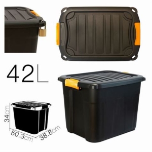 CAJA DE ALMACENAJE 50.3X38.8X34CM NEGRA PARABOX