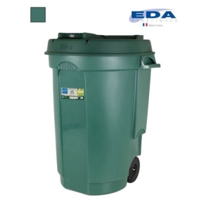 CUBO PAPELERA CON RUEDAS 110 LITROS VERDE EDA