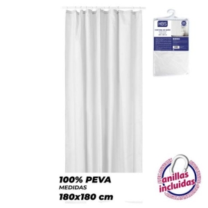 CORTINA DE BAÑO 180X180 BLANCA HBS