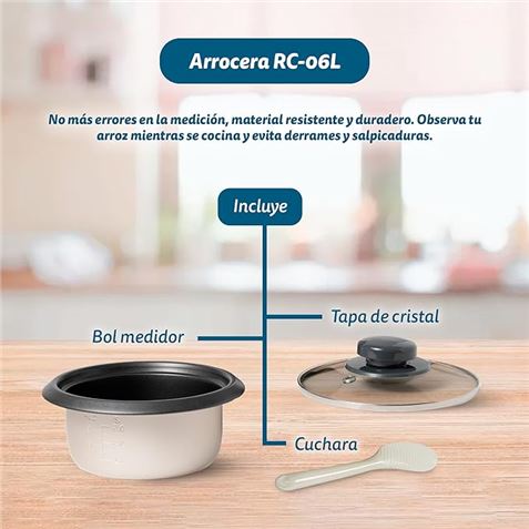 ARROCERA INOX 0.6 LITROS 300W GRUNKEL - Imagen 2