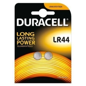 PACK 2 PILAS DE BOTON DURACELL LR44 1.5V ALCALINA