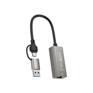 ADAPTADOR DE RJ45 A USB-A Y USB-C HUB018 XO