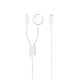CABLE 2 EN 1 60W TIPO C + CABLE CARGA MAGNETICA APPLE WATCH BLANCO XO