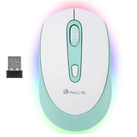 RATON INALAMBRICO BLUETOOTH RECARGABLE 2400 DPI VERDE MENTA NGS
