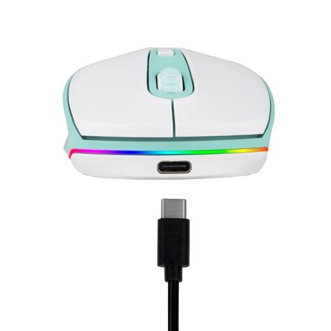 RATON INALAMBRICO BLUETOOTH RECARGABLE 2400 DPI VERDE MENTA NGS - Imagen 2