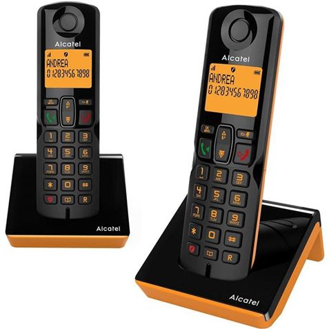 TELÉFONO INALÁMBRICO DUO S280 NEGRO / NARANJA ALCATEL