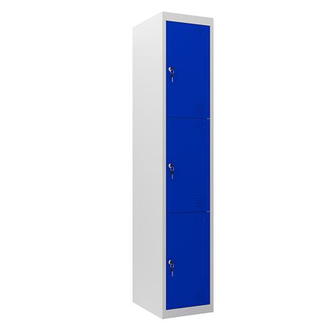 TAQUILLA METÁLICA 3 PUERTAS 1800X300X500MM AZUL CROMAD