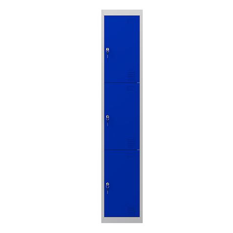 TAQUILLA METÁLICA 3 PUERTAS 1800X300X500MM AZUL CROMAD - Imagen 2