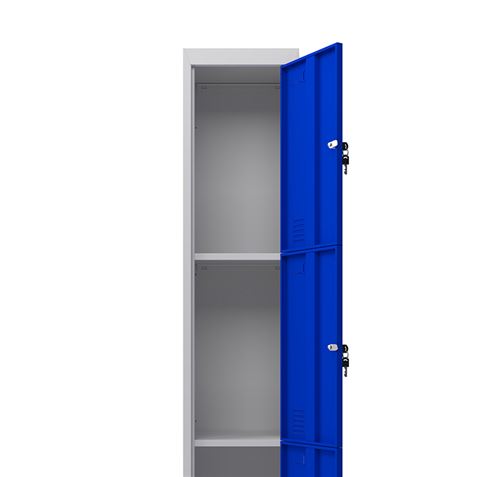 TAQUILLA METÁLICA 3 PUERTAS 1800X300X500MM AZUL CROMAD - Imagen 4
