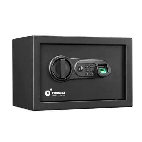 CAJA FUERTE ELECTRÓNICA CON DETECTOR DE HUELLA 200X310X200MM CROMAD