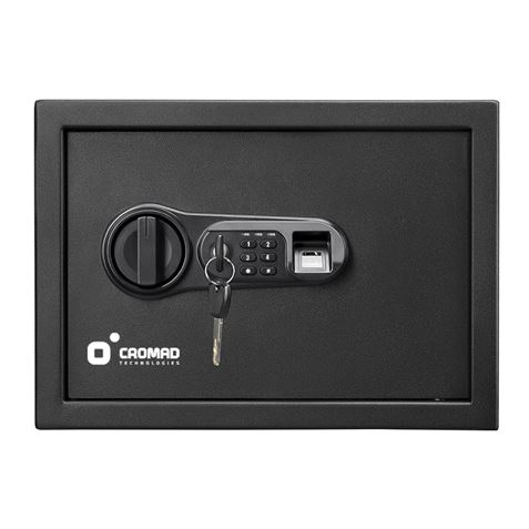 CAJA FUERTE ELECTRÓNICA CON DETECTOR DE HUELLA 250X350X250MM CROMAD - Imagen 2