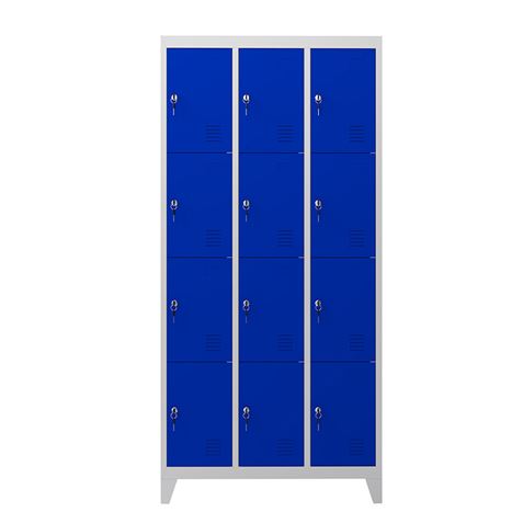 TAQUILLA METÁLICA CON PATAS 12 PUERTAS 1900X1000X500MM AZUL CROMAD - Imagen 2