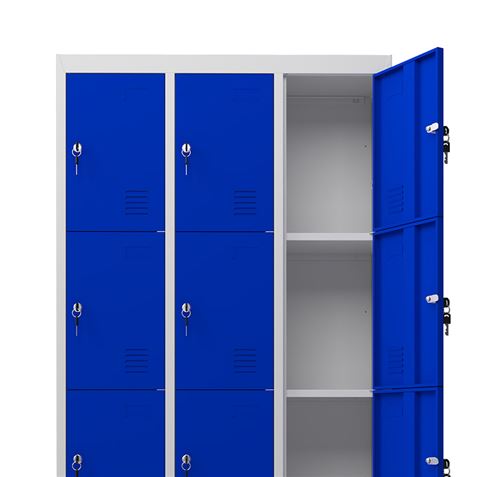 TAQUILLA METÁLICA CON PATAS 12 PUERTAS 1900X1000X500MM AZUL CROMAD - Imagen 4