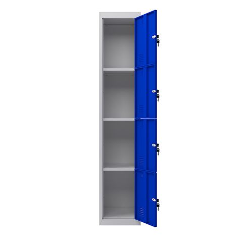 TAQUILLA METÁLICA 4 PUERTAS 1800X300X500MM AZUL CROMAD - Imagen 3