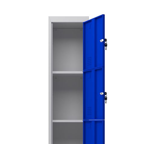 TAQUILLA METÁLICA 4 PUERTAS 1800X300X500MM AZUL CROMAD - Imagen 4