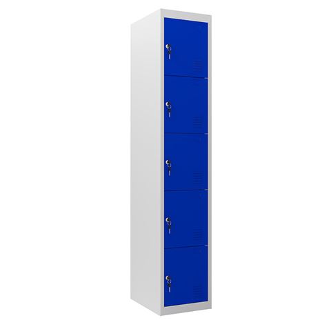 TAQUILLA METÁLICA 5 PUERTAS 1800X300X500MM AZUL CROMAD