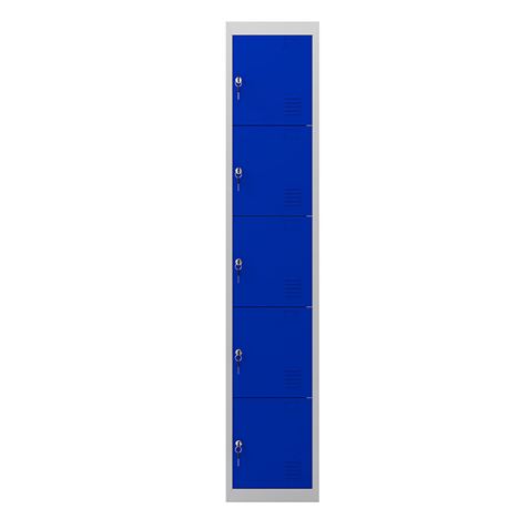 TAQUILLA METÁLICA 5 PUERTAS 1800X300X500MM AZUL CROMAD - Imagen 2