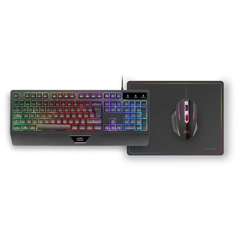 PACK GAMING TECLADO H-MEC | RATON | ALFOMBRILLA RGB MCP124 MARS GAMING