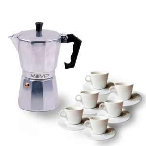 CAFETERA 6 TAZAS ALUMINIO ANTIADHERENTE MUVIP