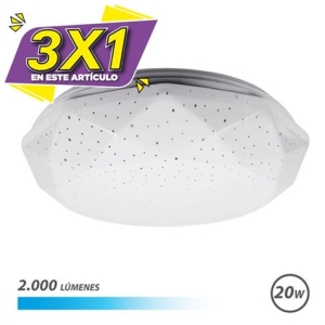 APLIQUE LED TECHO 20W 2000LM LUZ FRIA SERIE NEPTUNO ELBAT (3 X 1)
