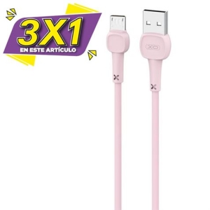 CABLE NB132 CARGA RAPIDA USB - MICRO USB | 2A | 1 METRO | ROSA XO (3 X 1)