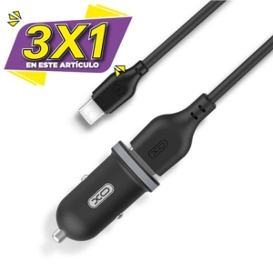 PACK CARGADOR MECHERO TZ08 2.1A + CABLE TIPO MICRO USB NEGRO XO (3 X 1)