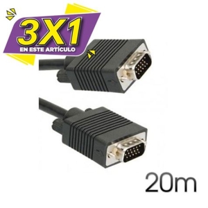 CABLE VGA MACHO-MACHO 20M 15PIN CROMAD (3 X 1)