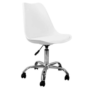 SILLA DE ESCRITORIO CON RUEDAS 97X47X58CM BLANCA