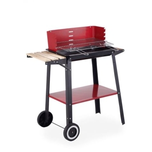 BARBACOA PORTATIL RECTANGULAR 81X41CM CON RUEDAS ALGON