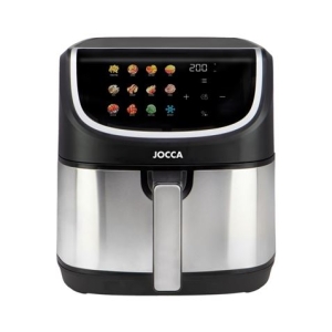 FREIDORA DE AIRE DIGITAL A COLOR 8 LITROS NEGRA/ INOX CON VENTANA JOCCA