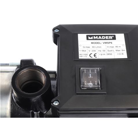 BOMBA ELÉCTRICA MULTICELULAR 1100W 90 L/MIN MADER - Imagen 3