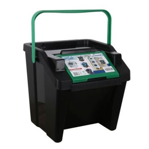 PAPELERA VERTICAL CON ASA 30 LITROS VERDE/NEGRO MODA TONTARELLI