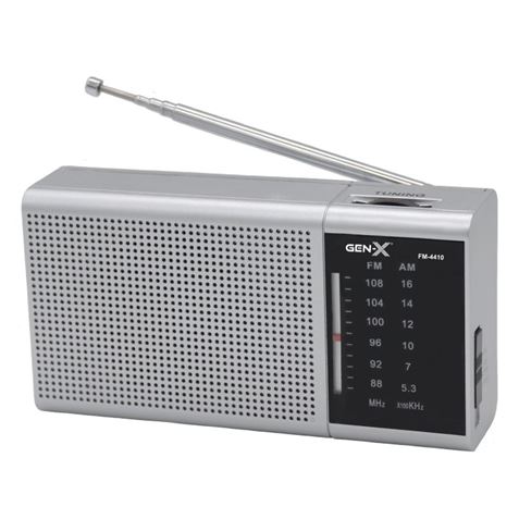 RADIO PORTATIL AM/FM DIAL CLASICO PLATA GEN-X