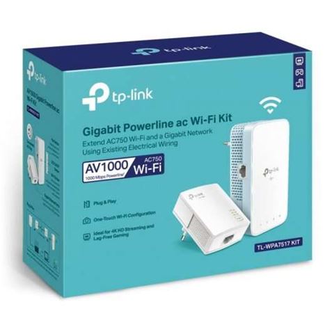 KIT EXTENSOR POWERLINE WIFI TP-LINK AC750 1000MBPS TL-WPA7517 KIT - Imagen 2