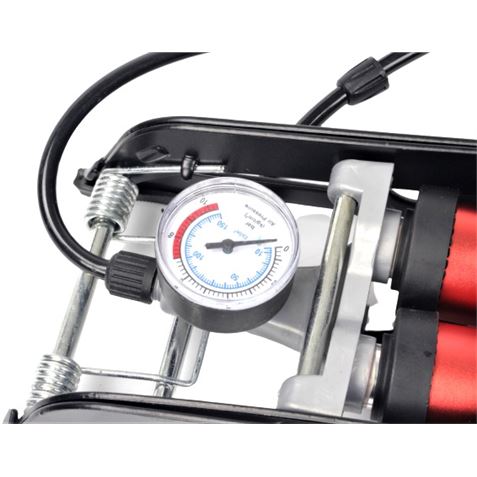 INFLADOR DE PIE DOBLE CON MANOMETRO 130 PSI MADER - Imagen 3
