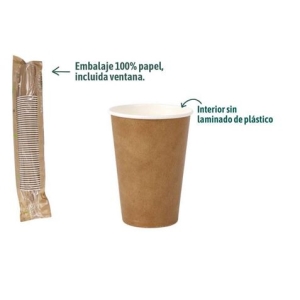 SET 50 VASOS CARTON KRAFT 200CC ALGON