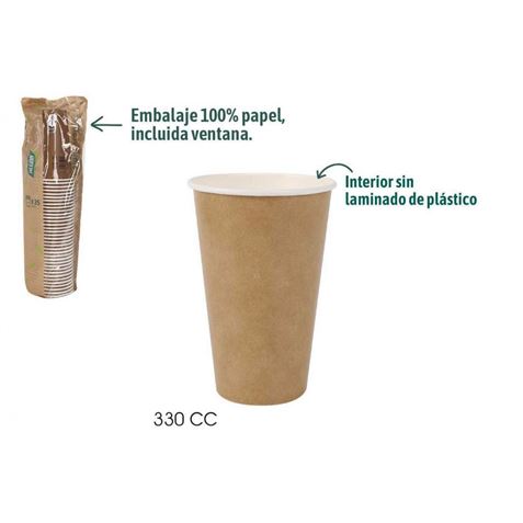 SET 35 VASOS CARTON KRAFT 330CC ALGON