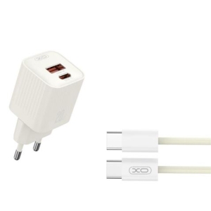CARGADOR USB 20W 1X USB-A Y 1X USB-C CON CABLE TIPO C L147 XO
